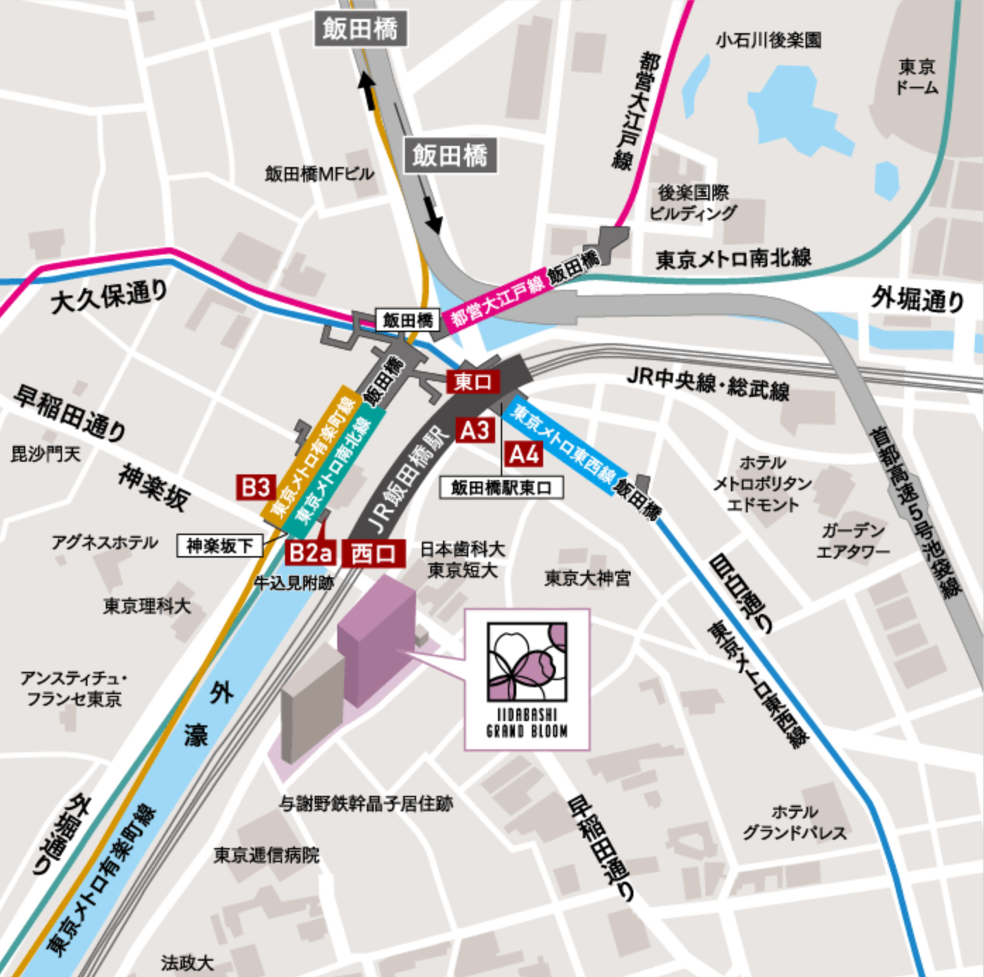 31Builedge飯田橋 貸し会議室 アクセスマップ 31Builedge飯田橋 貸し会議室 アクセスマップ